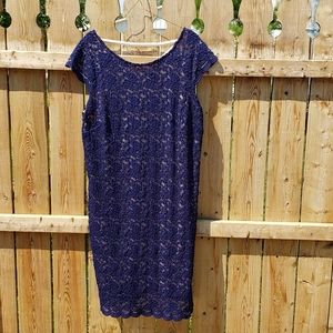 Dress Barn Navy Blue Lined Dress